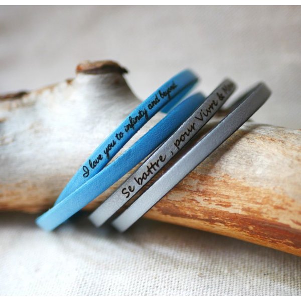 Bracciale in pelle a 2 giri da personalizzare per uomo o donna