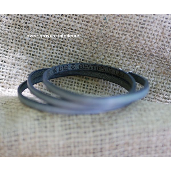 Bracciale in pelle a 3 giri personalizzato per uomo o donna