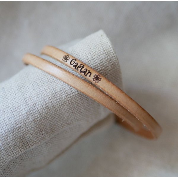 Bracciale in pelle a 2 giri da personalizzare per uomo o donna