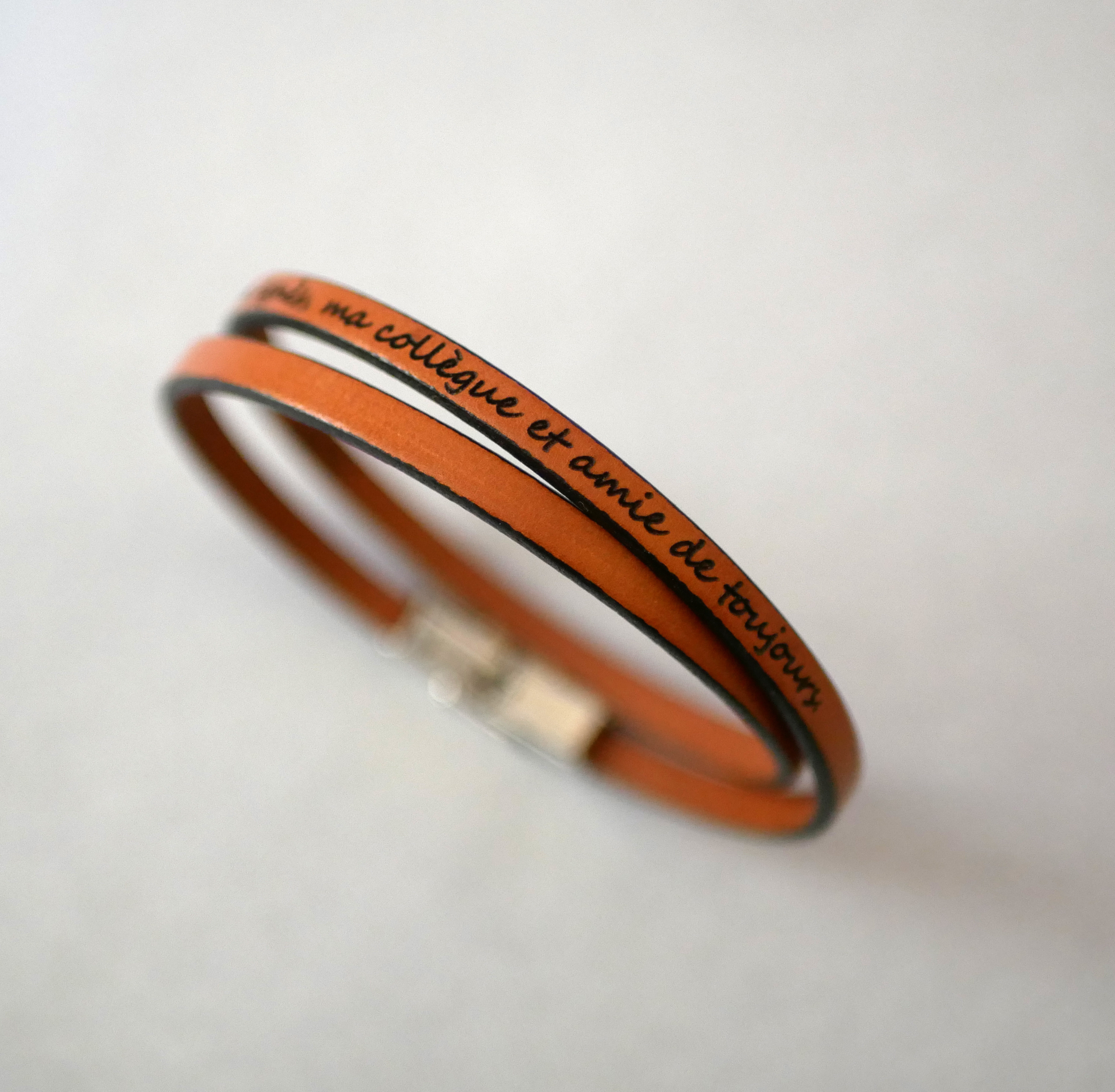 Bracciale in pelle a 2 giri da personalizzare per uomo o donna