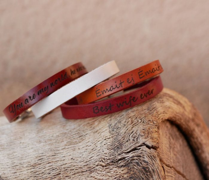 Bracciale in pelle mista con chiusura regolabile da 9 mm