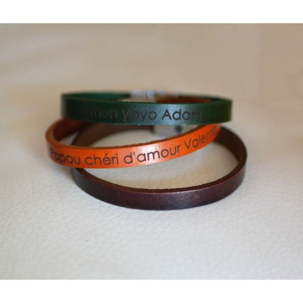 Bracciale in pelle mista con chiusura regolabile da 9 mm