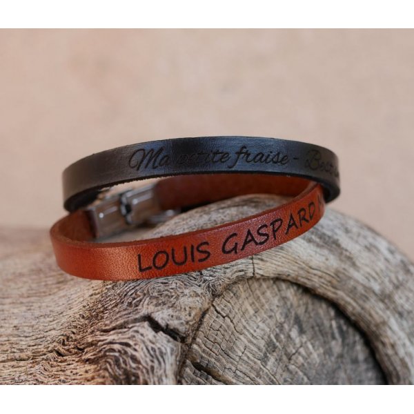 Bracciale in pelle mista con chiusura regolabile da 9 mm