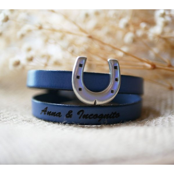 Cinturino in pelle personalizzabile, con design a ferro di cavallo a uno o due giri