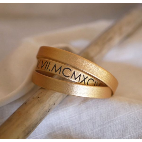 Bracciale in pelle donna a tripla rotazione per personalizzare colore e incisione 