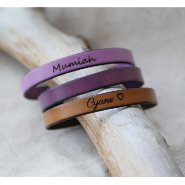 Bracciale in pelle da personalizzare con incisione elegante chiusura magnetica