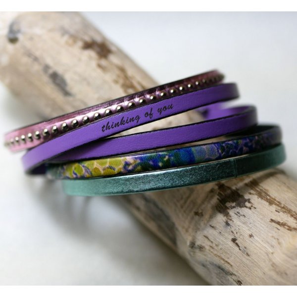 Bracciale da donna in pelle pregiata con stampa impressionista