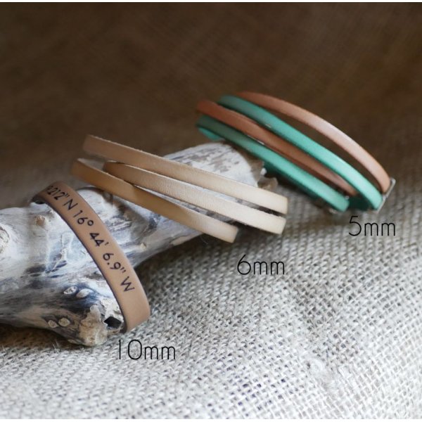 Bracciale in pelle da donna, 3 giri, larghezza media