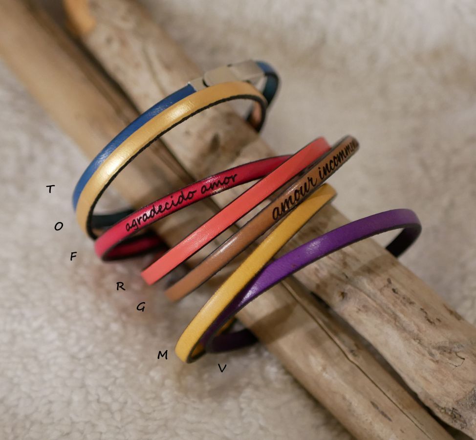 Bracciale da donna in pelle pregiata personalizzabile 