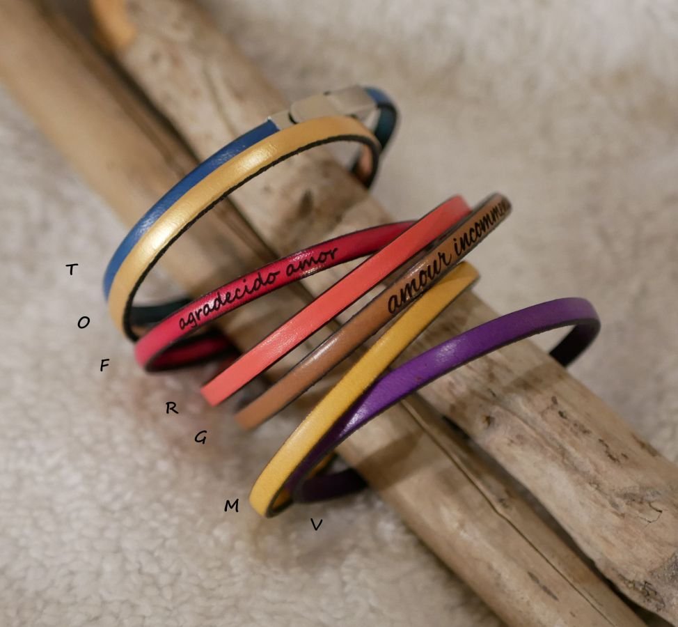 Bracciale da donna in pelle pregiata personalizzabile 