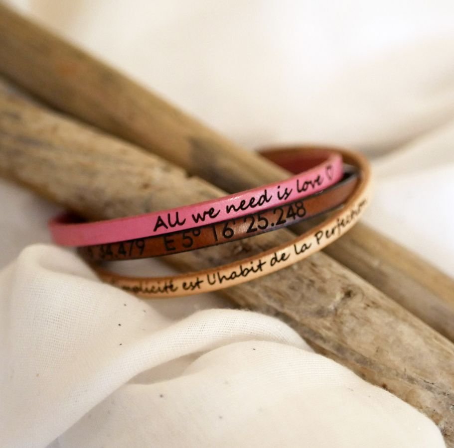 Bracciale da donna in pelle pregiata personalizzabile 