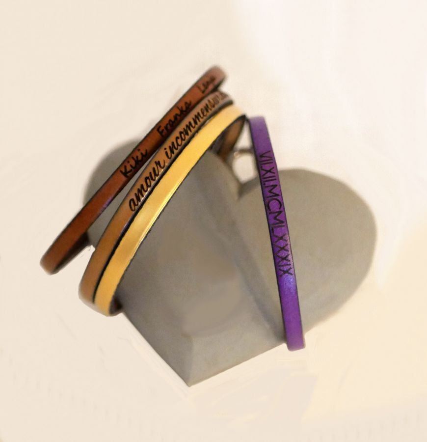 Bracciale da donna in pelle pregiata personalizzabile 