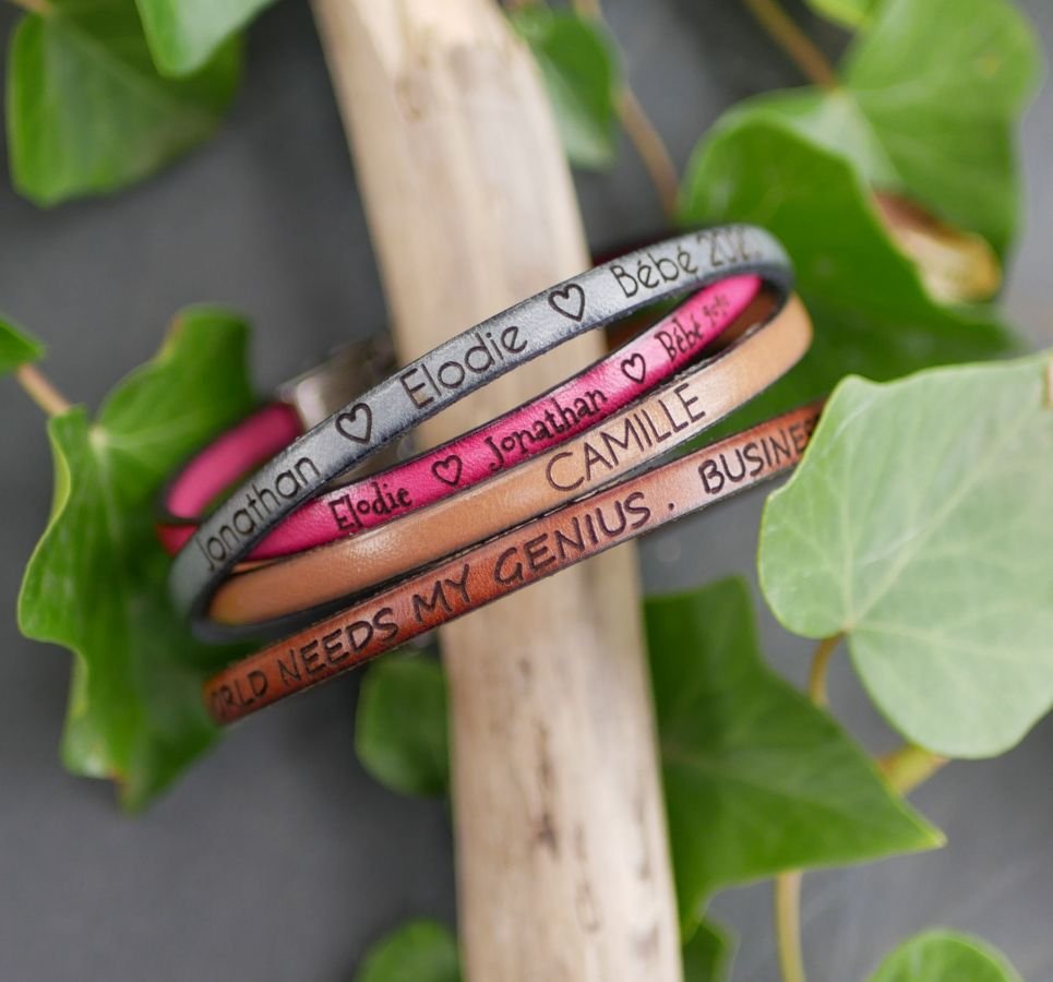 Bracciale da donna in pelle pregiata personalizzabile 