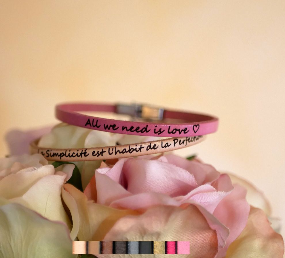 Bracciale da donna in pelle pregiata personalizzabile 