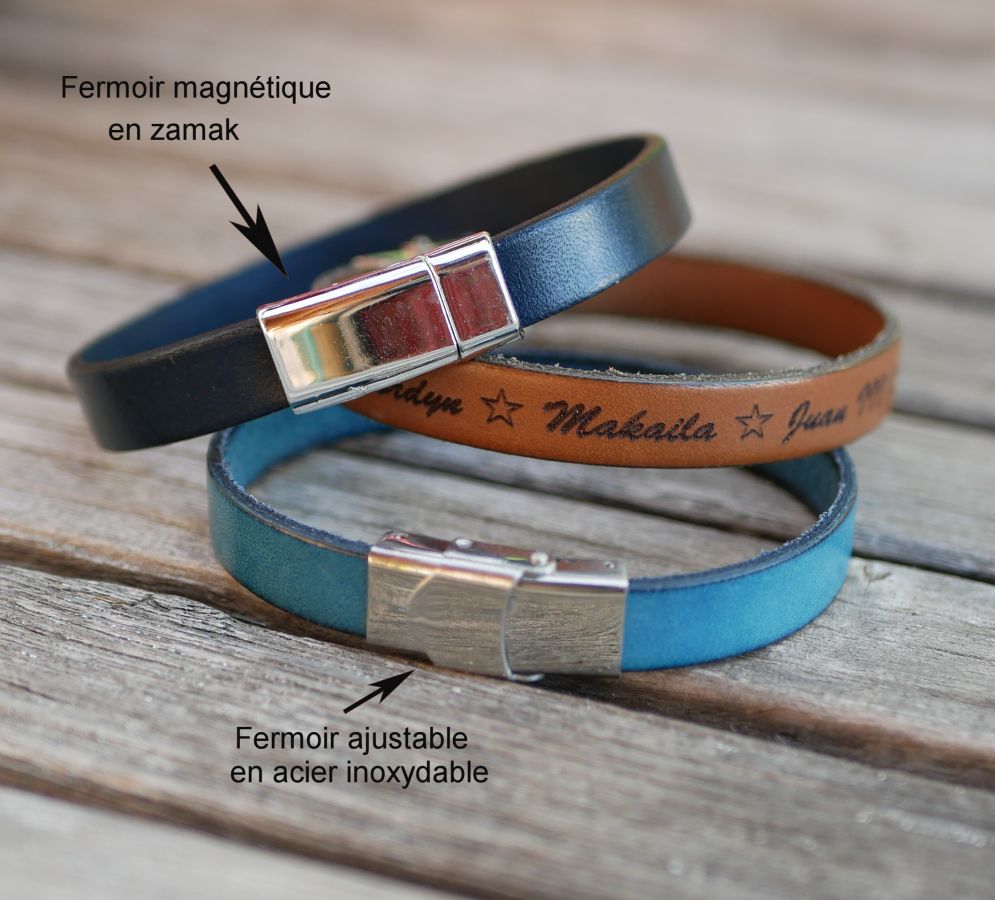 Bracciale in pelle decorato con nodo celtico, personalizzabile tramite incisione