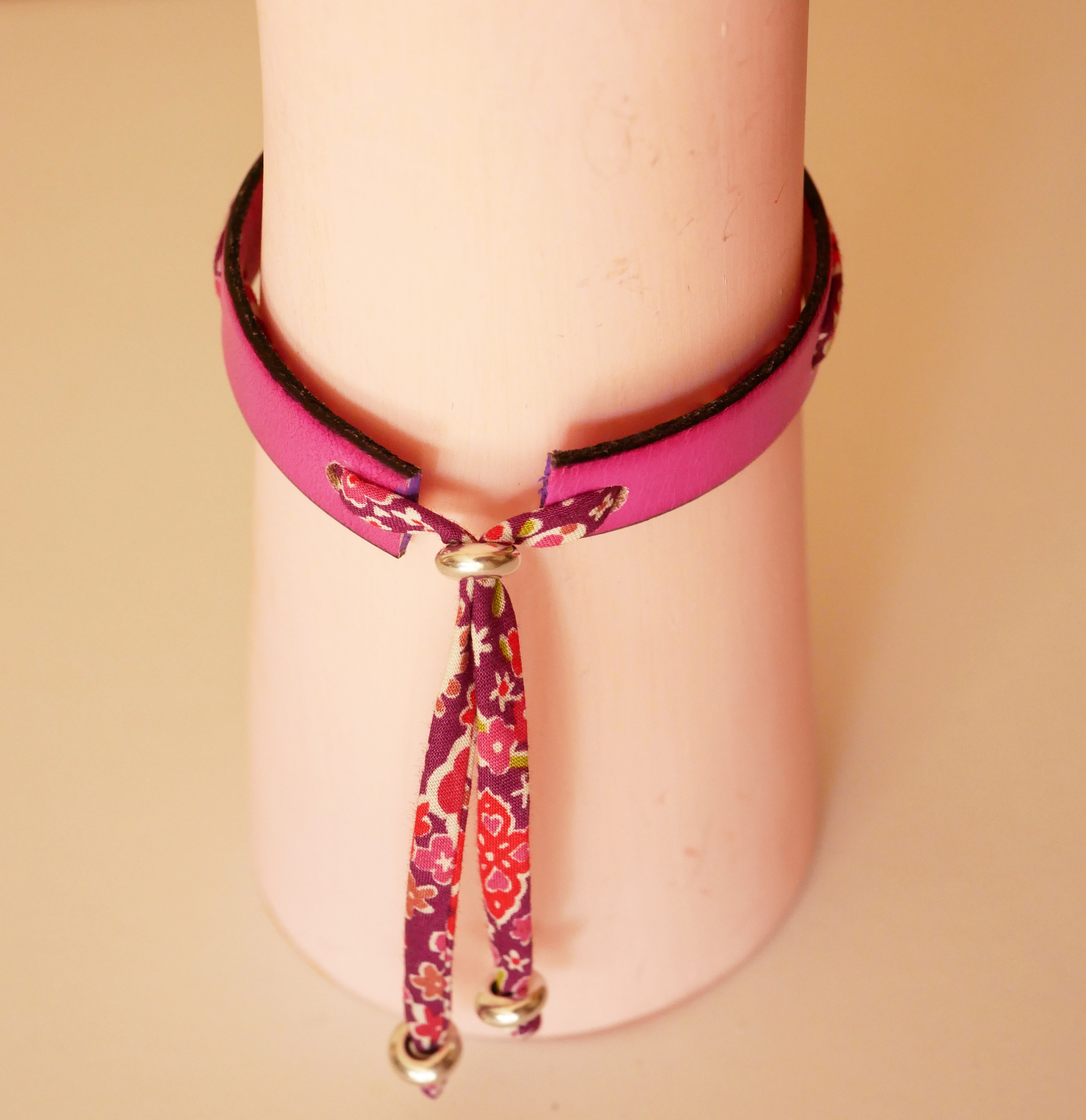 Bracciale Florâme da personalizzare con cordoncino liberty e cuoio a scelta da incidere