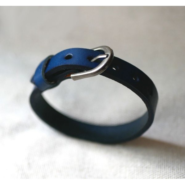 Bracciale da uomo in pelle blu da personalizzare 