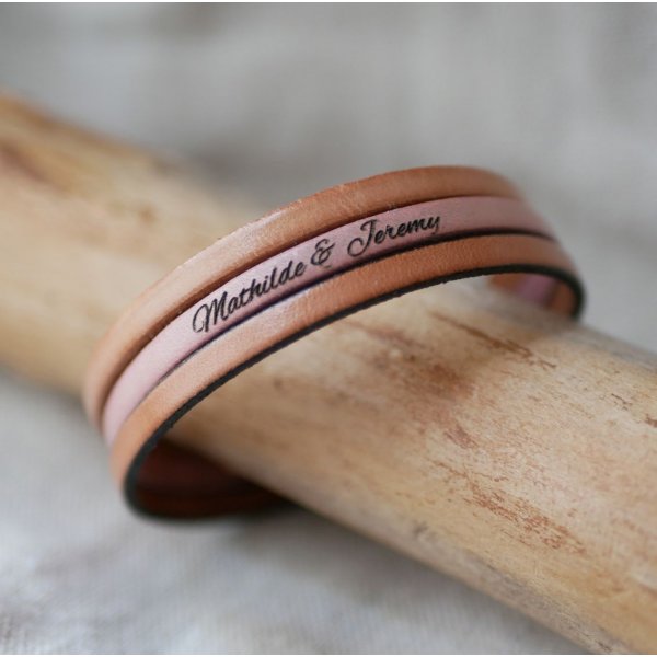 Bracciale a tre in pelle da personalizzare 