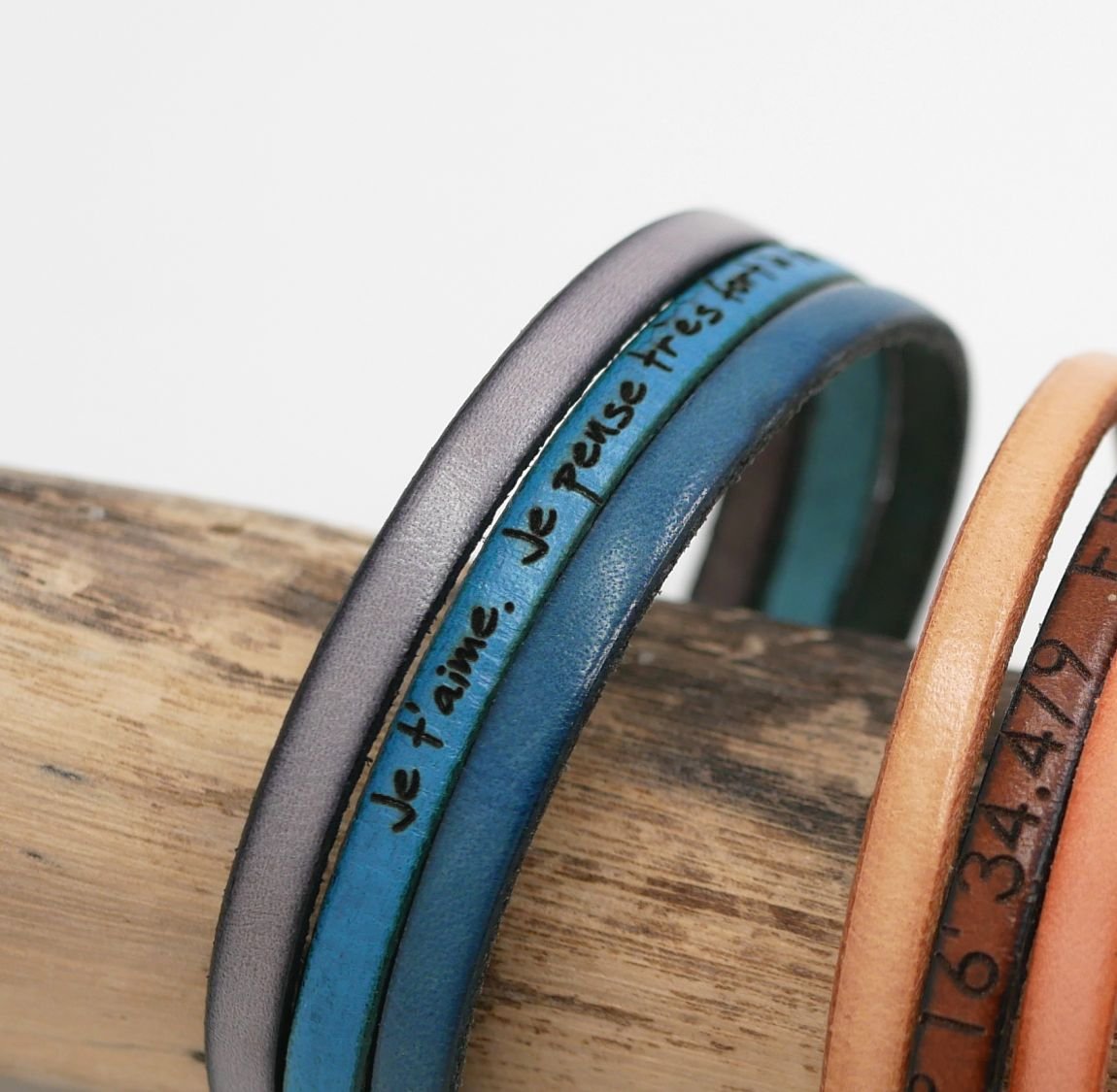 Bracciale a tre in pelle da personalizzare 