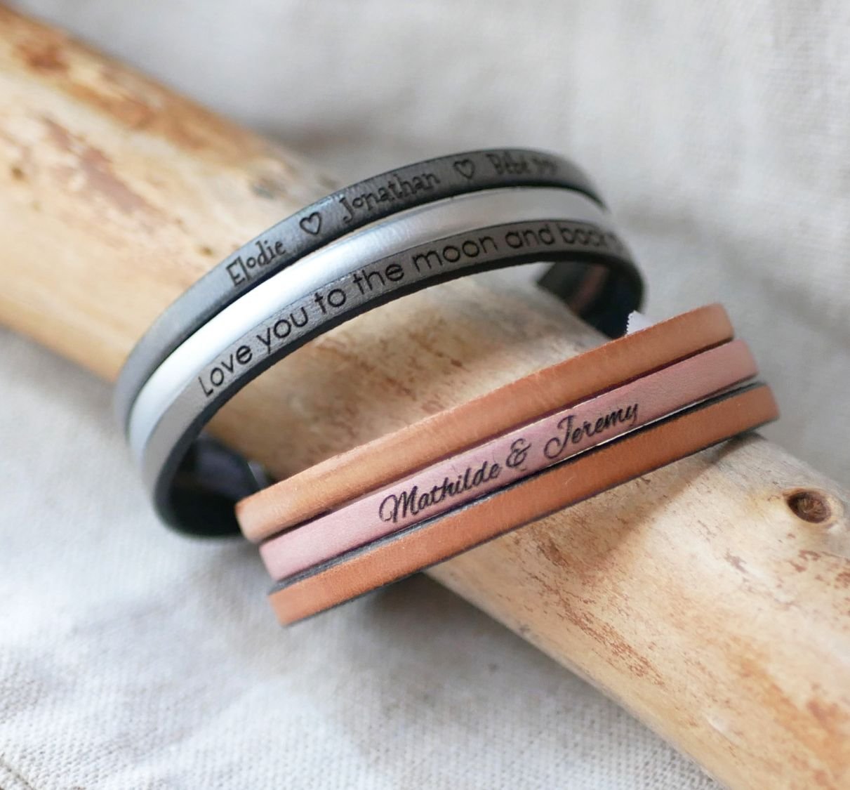 Bracciale a tre in pelle da personalizzare 