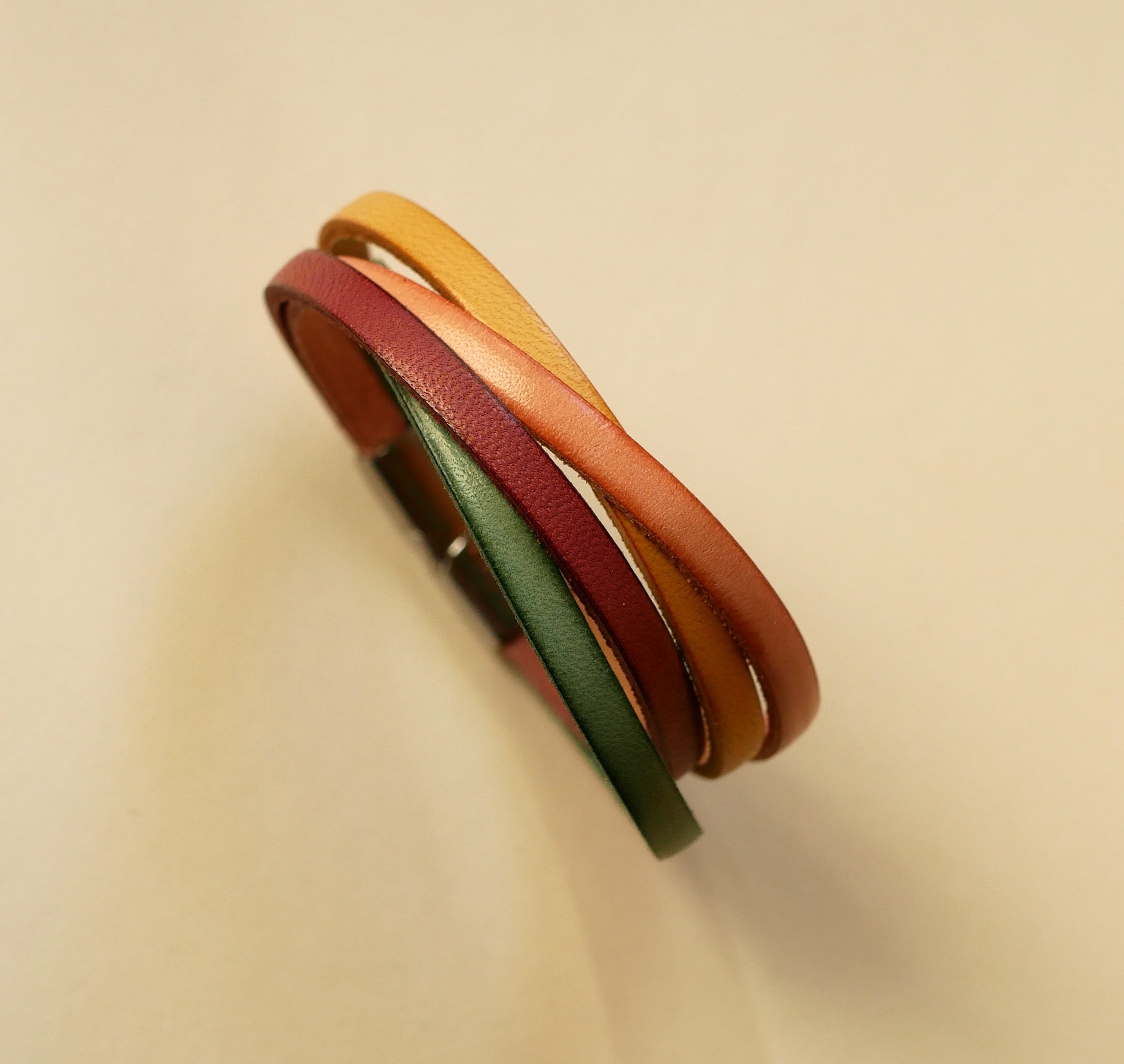 Bracciale da polso in 4 pelli a scelta