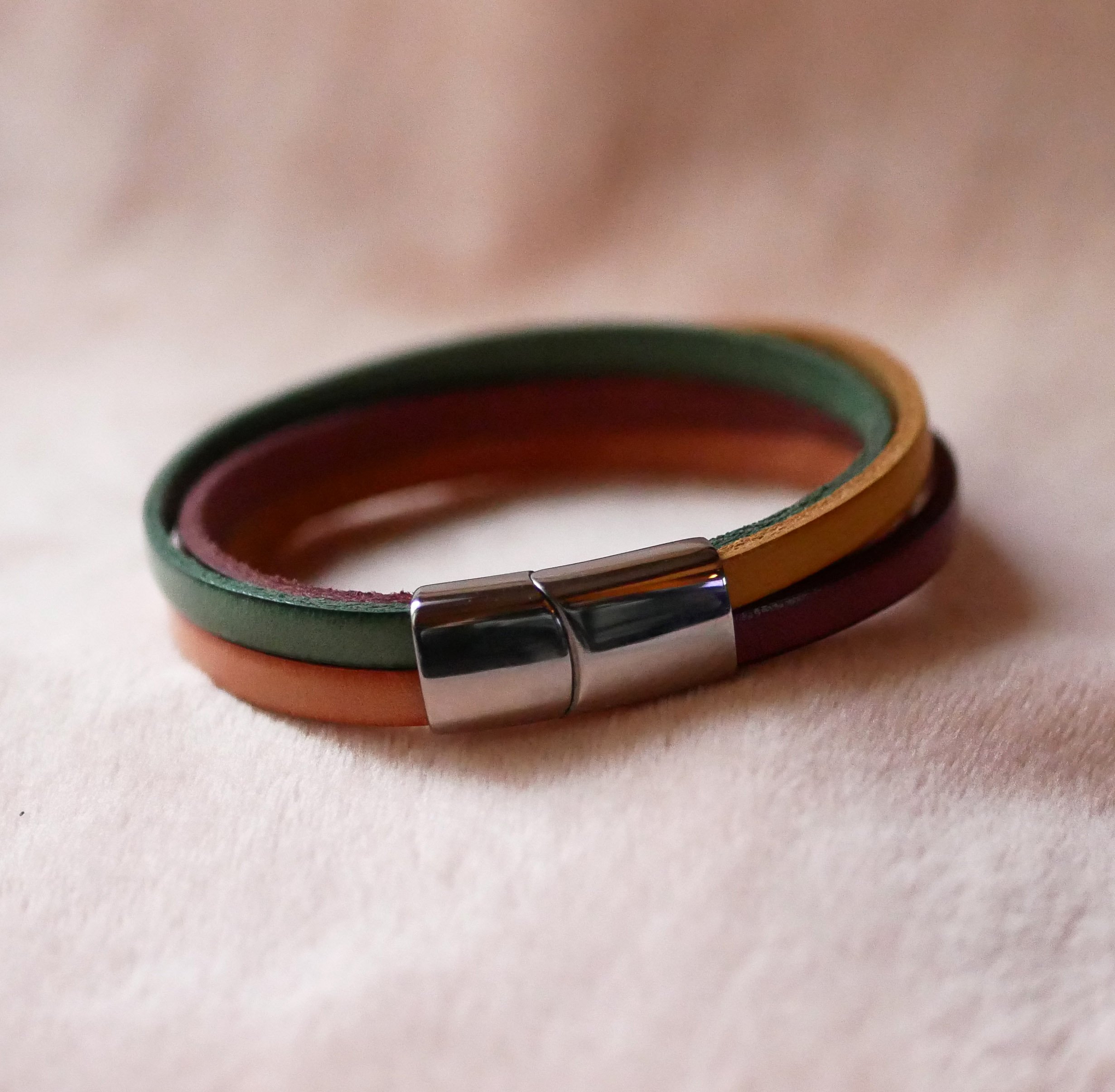 Bracciale da polso in 4 pelli a scelta