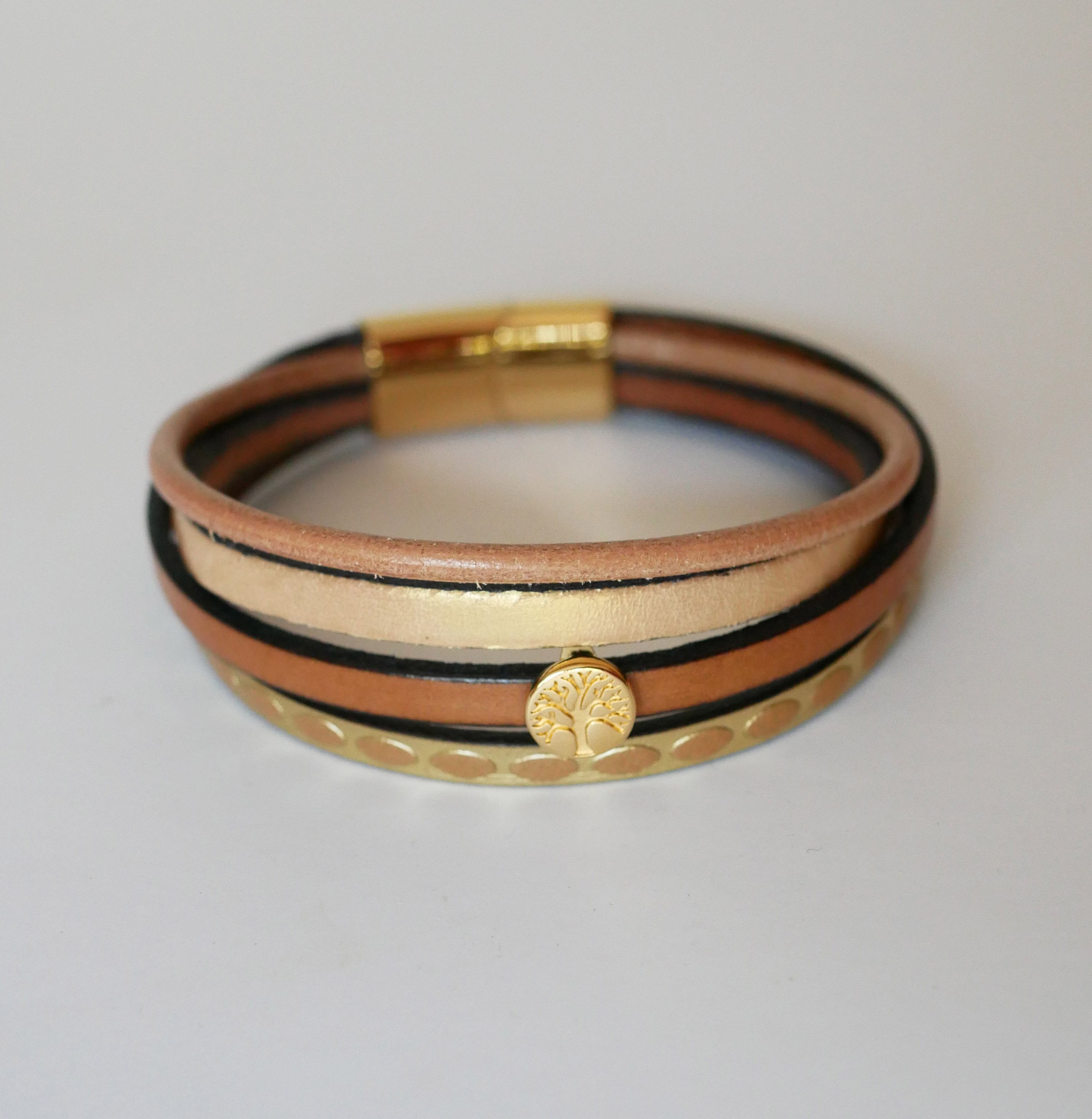 Bracciale da donna in oro con mini albero della vita cabochon