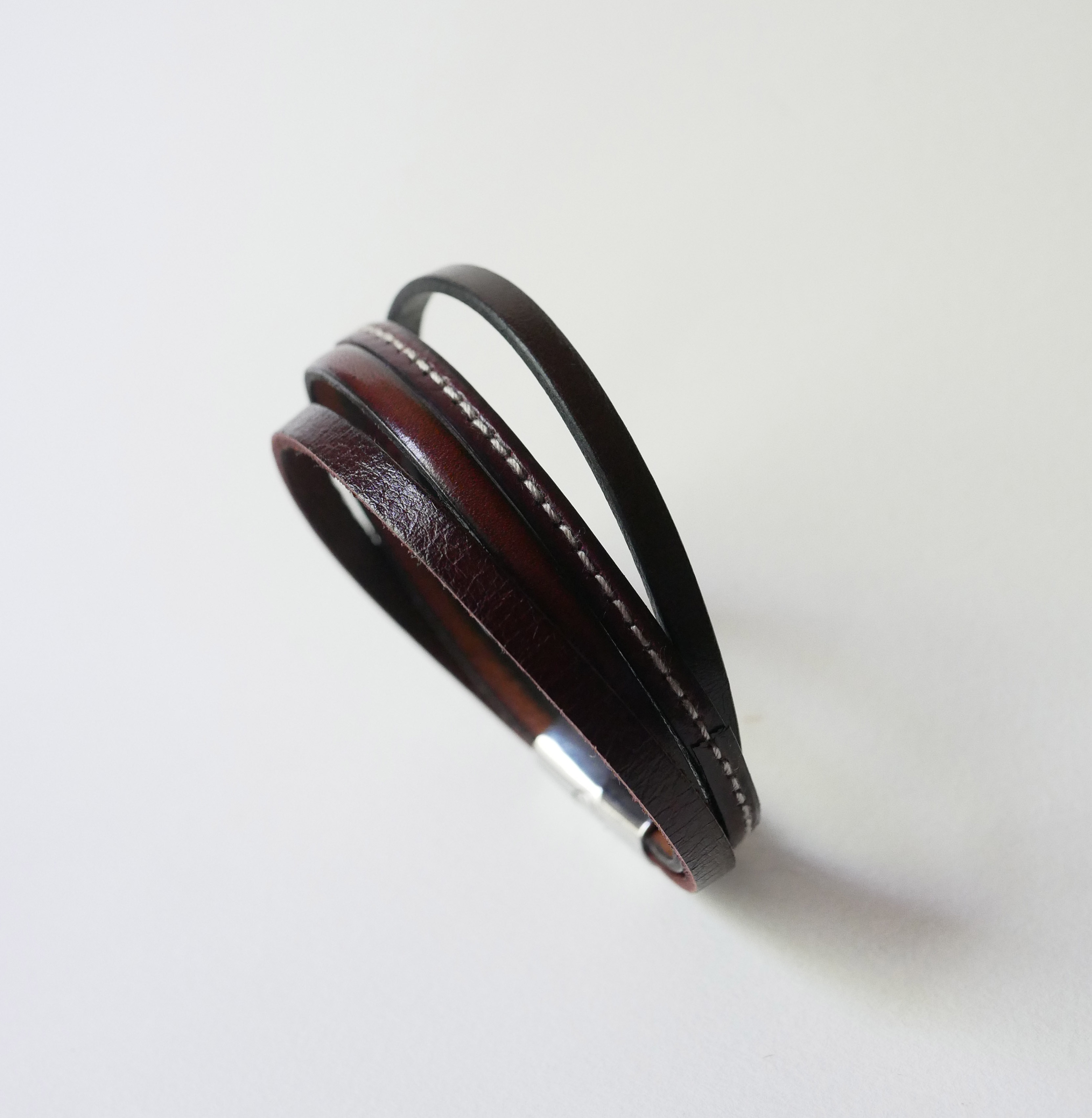 Bracciale da uomo in pelle marrone