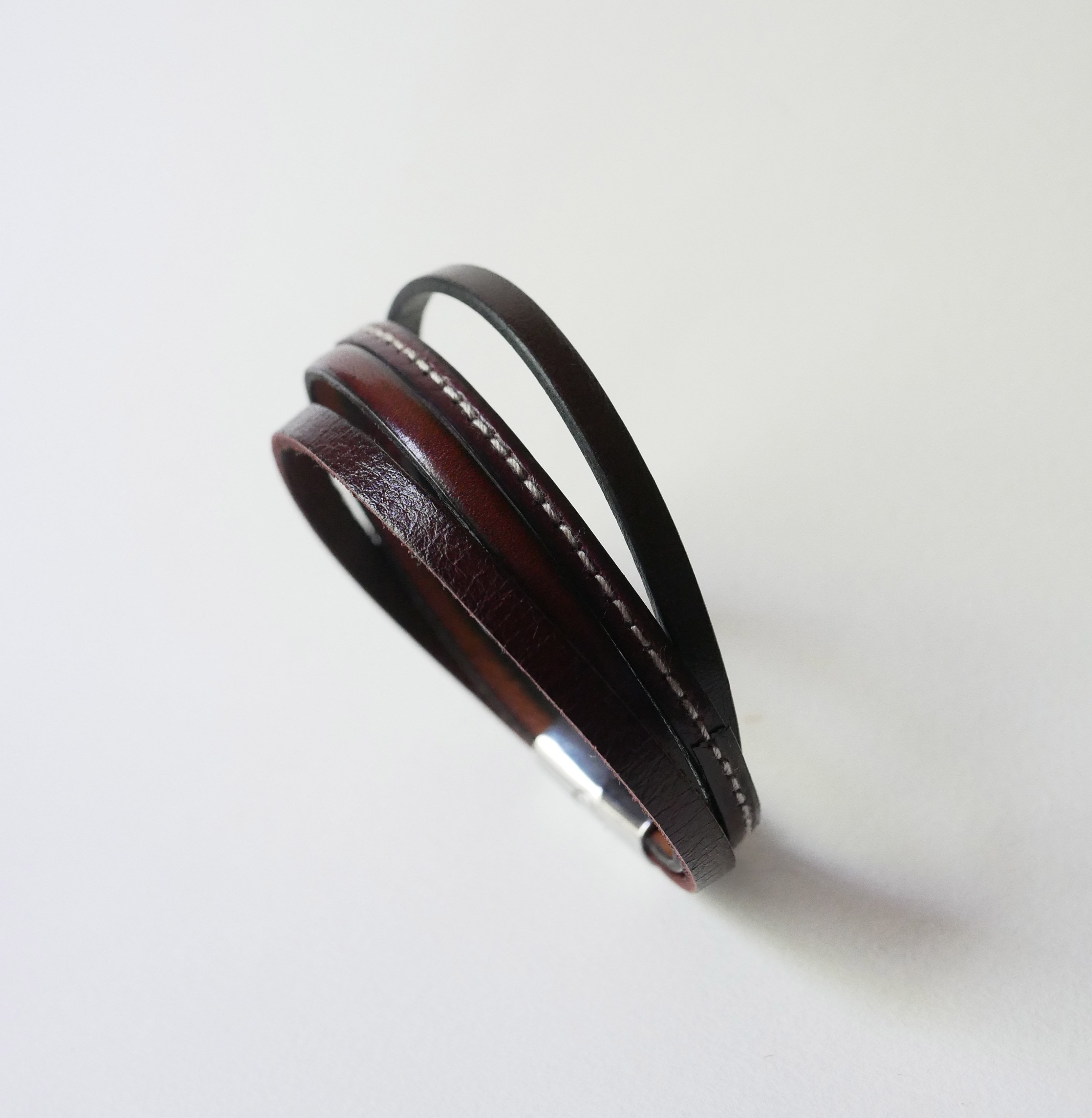 Bracciale da uomo in pelle marrone