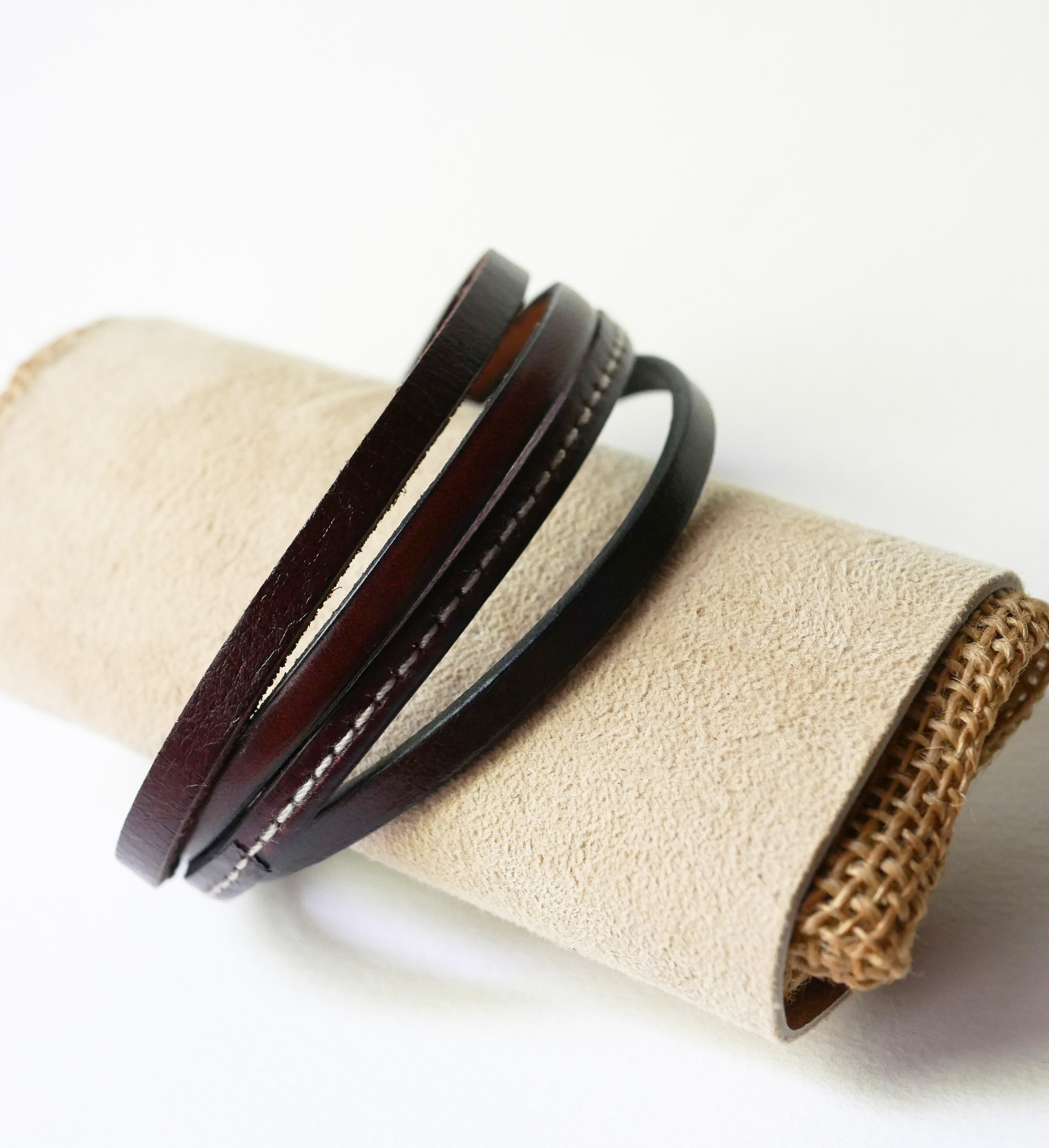 Bracciale da uomo in pelle marrone