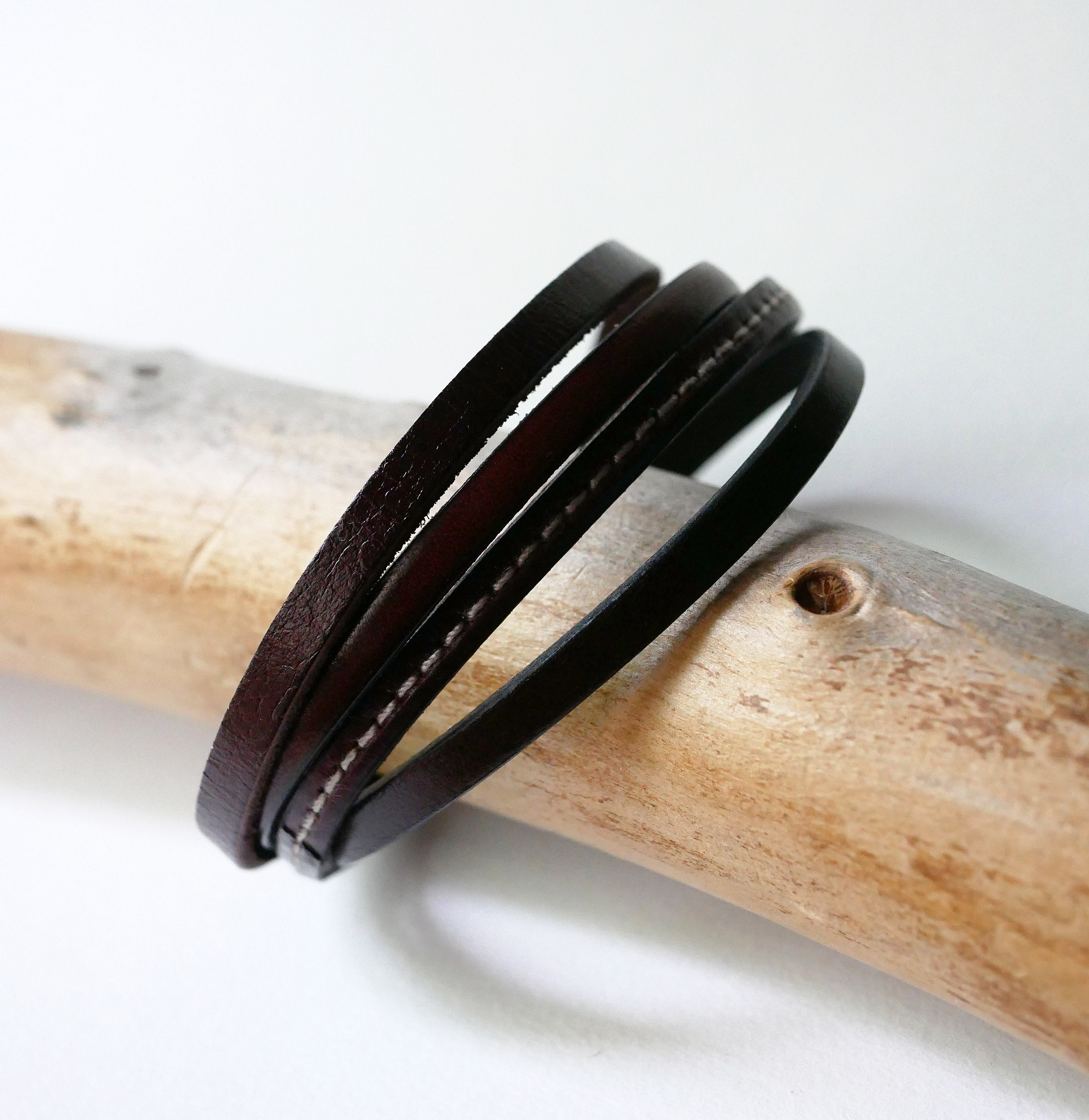 Bracciale da uomo in pelle marrone