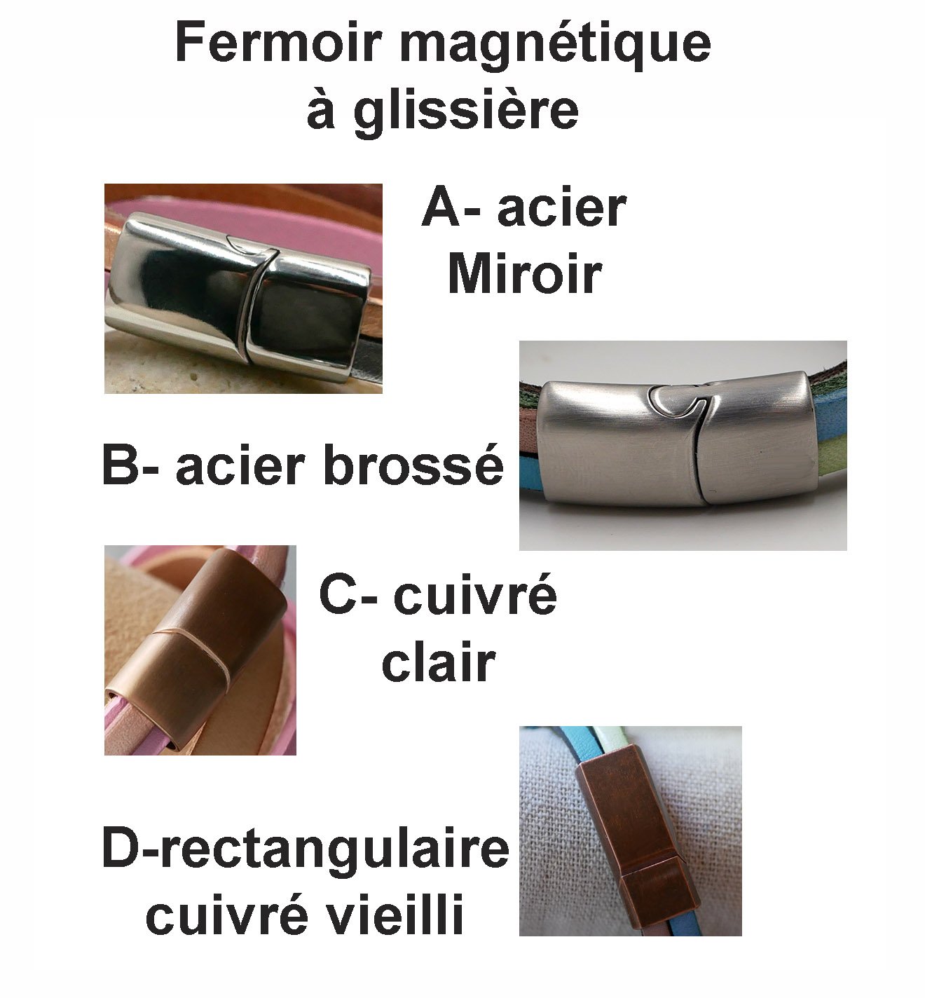 Bracciale in pelle multicolore color ocra