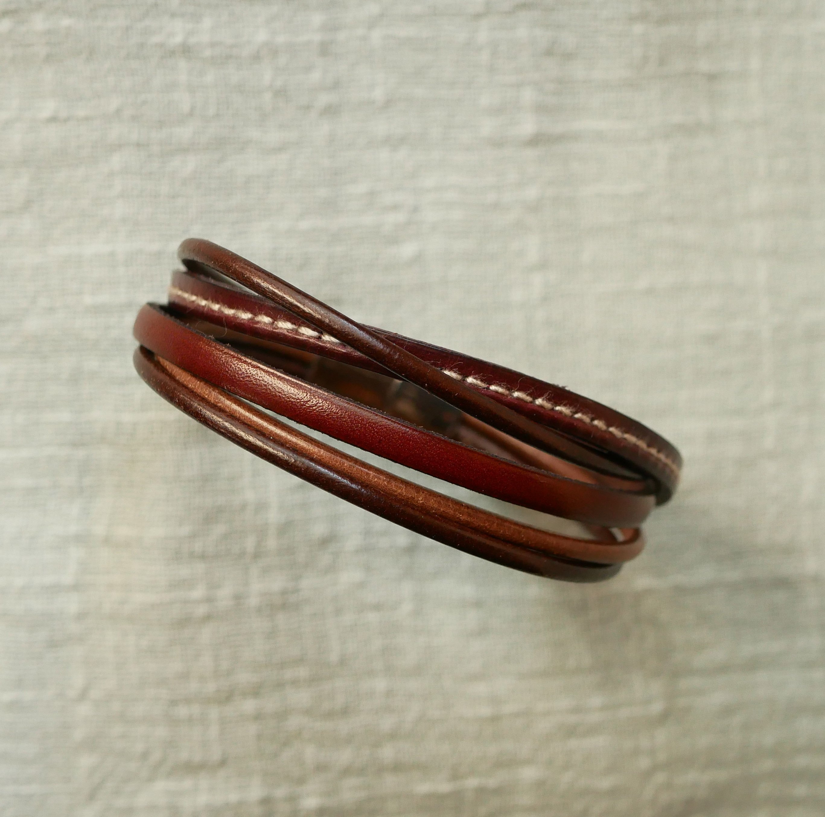 Bracciale da uomo in pelle marrone