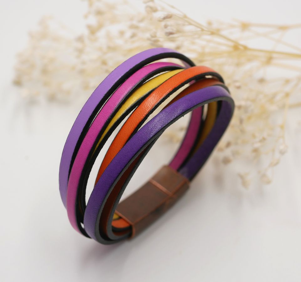 Bracciale multi-pelle in colori tonici