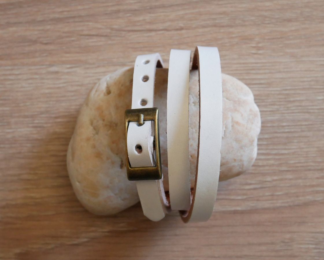 Bracciale misto 3 giri in pelle di colore a scelta
