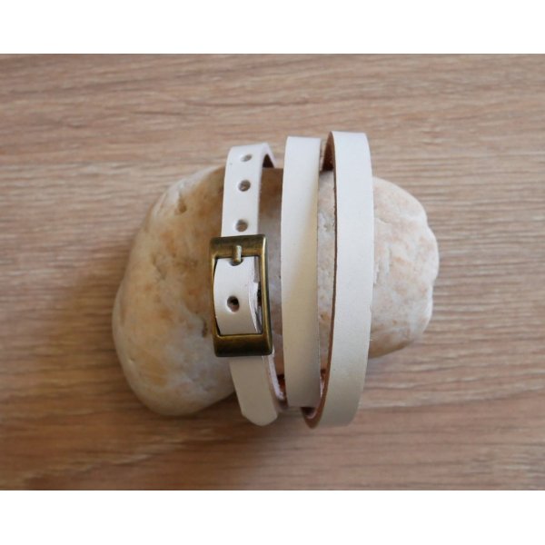 Bracciale misto 3 giri in pelle di colore a scelta