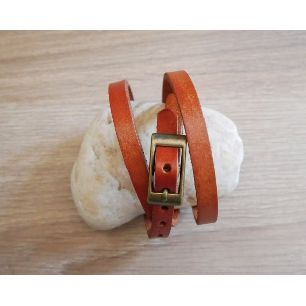 Bracciale misto 3 giri in pelle di colore a scelta