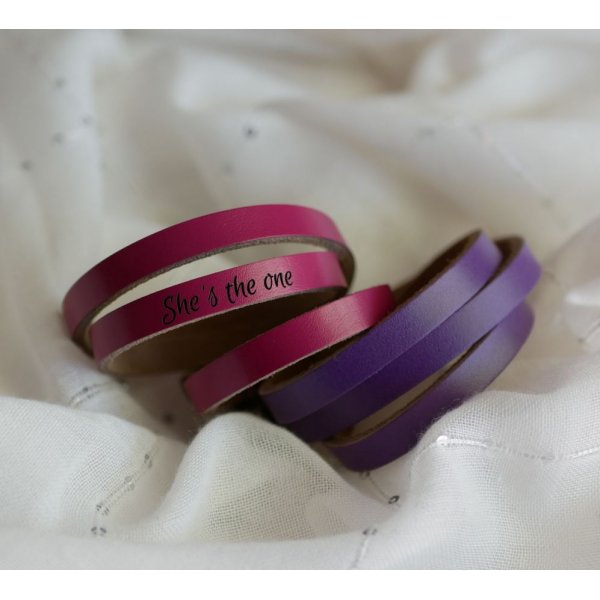 Bracciale misto 3 giri in pelle di colore a scelta