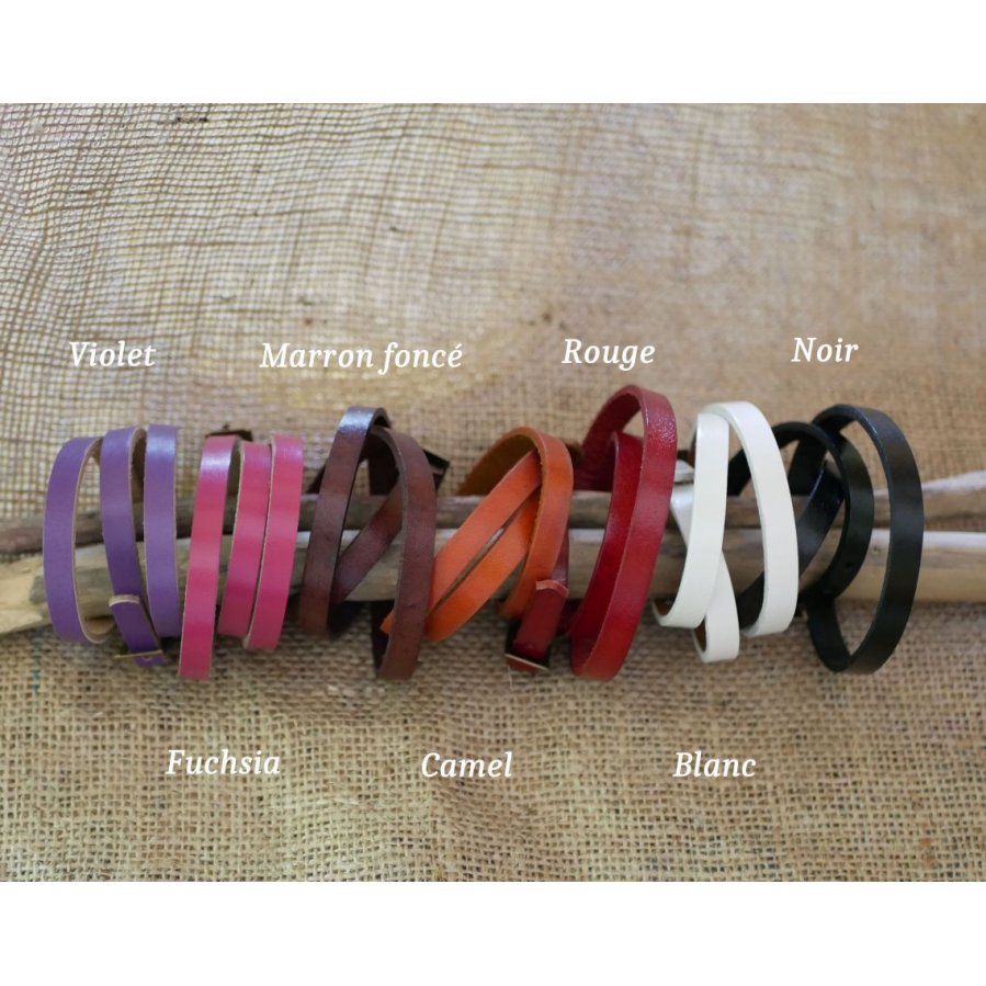 Bracciale misto 3 giri in pelle di colore a scelta
