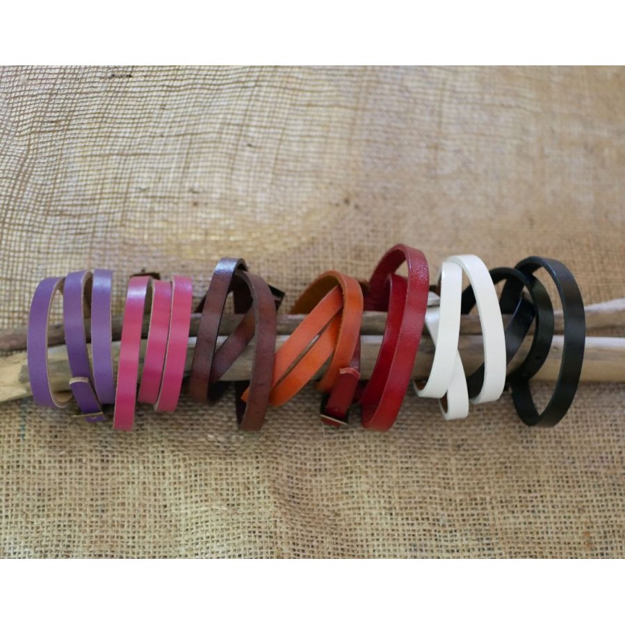 Bracciale misto 3 giri in pelle di colore a scelta