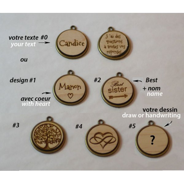 Orologio con bracciale in pelle e cabochon in legno da incidere