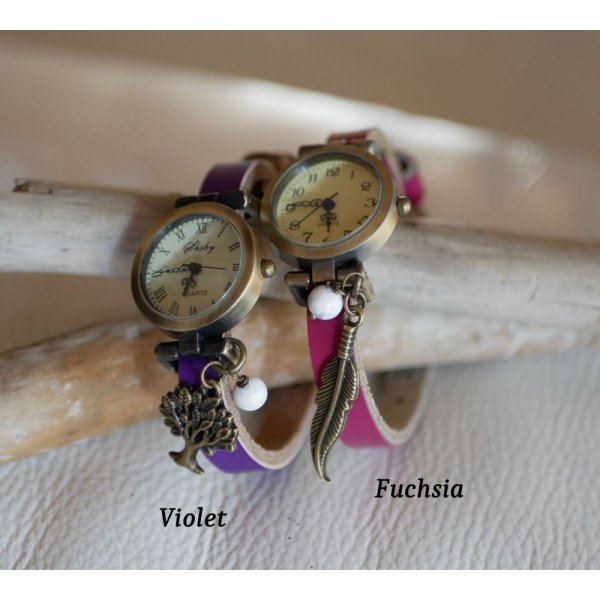 Orologio con bracciale in pelle, completamente personalizzabile 