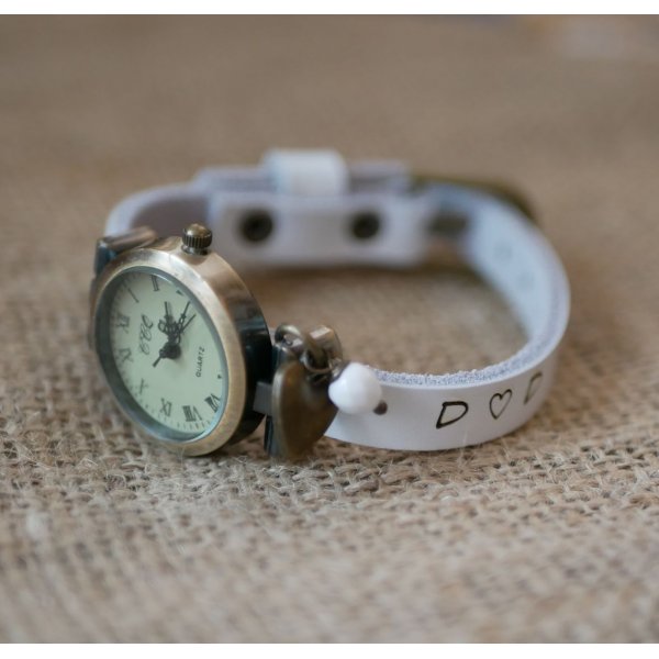 Orologio con bracciale in pelle, completamente personalizzabile 