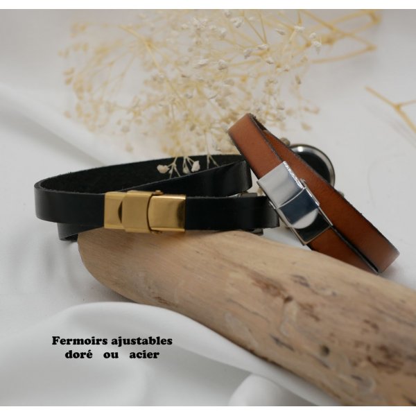 Orologio a bracciale in pelle a 2 o 3 giri con perla e ciondolo