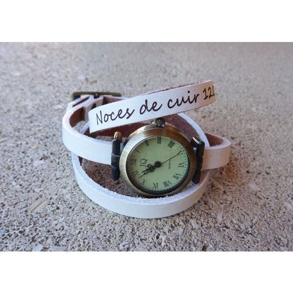 Orologio con bracciale in pelle personalizzabile a 3 giri