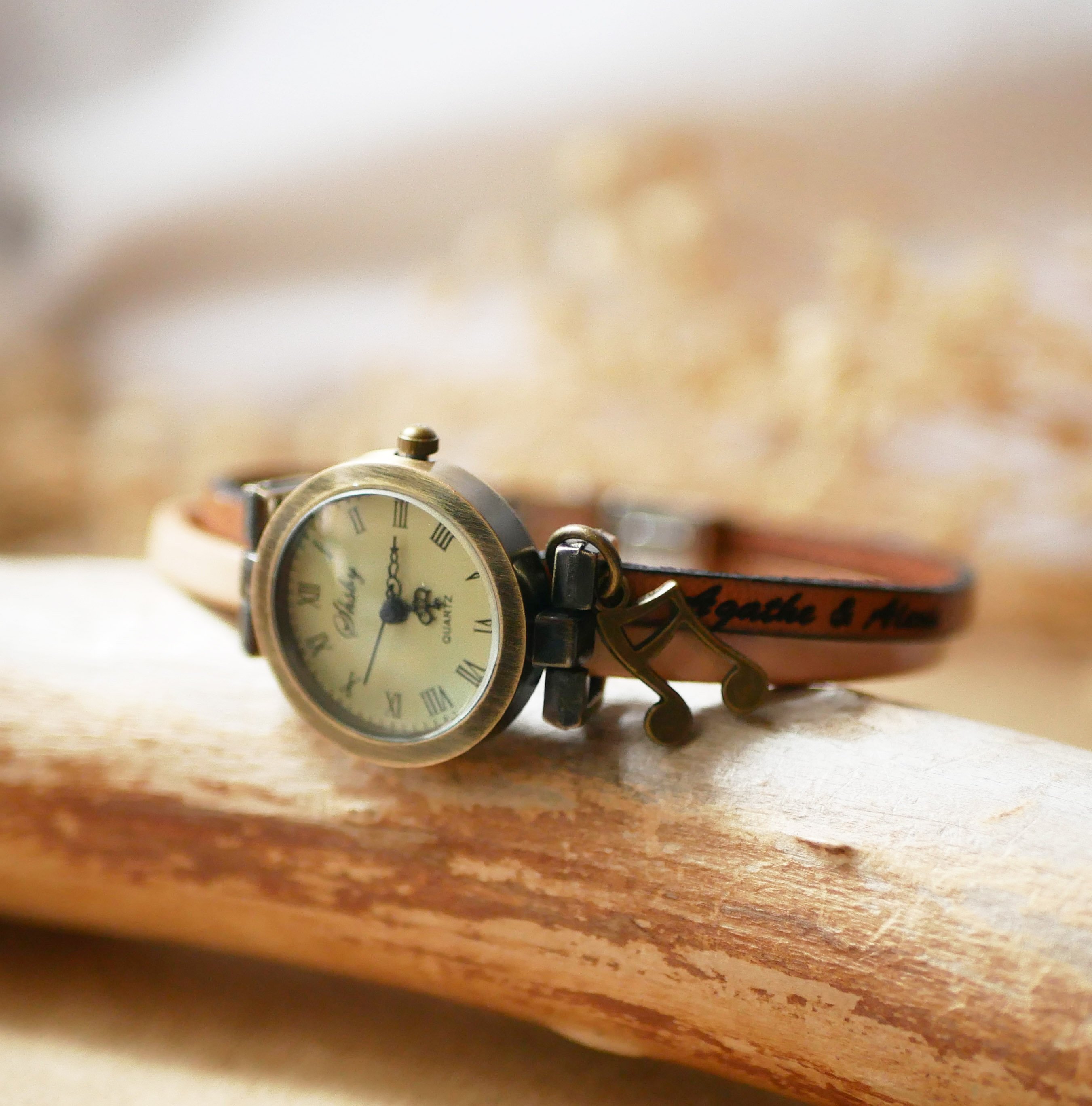 Orologio duo in pelle con colore a scelta e incisione personalizzata