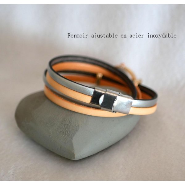 Orologio con quadrante in oro rosa e bracciale a doppio giro da personalizzare