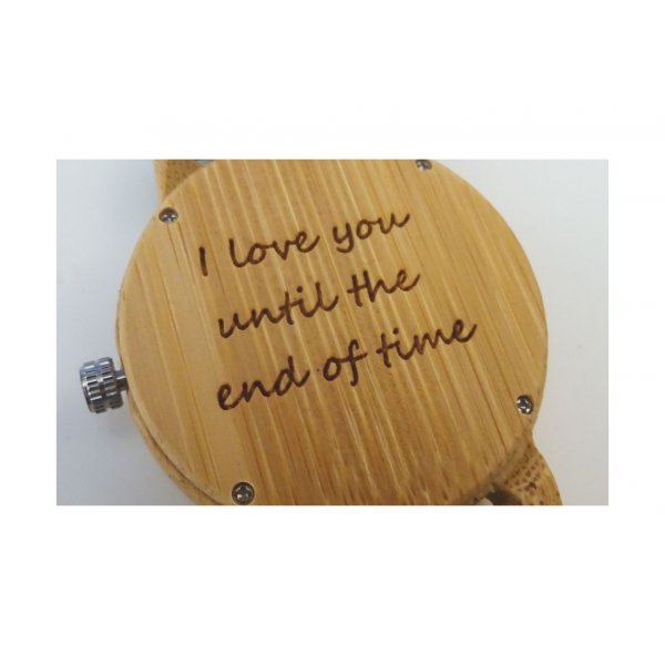 Montre homme bois clair sur bracelet cuir &agrave; personnaliser