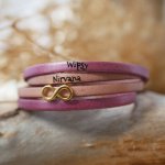 Bracciale dorato con simbolo dell'infinito per il regalo di San Valentino in 2 pelli da personalizzare  