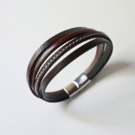 Bracciale da uomo in pelle marrone